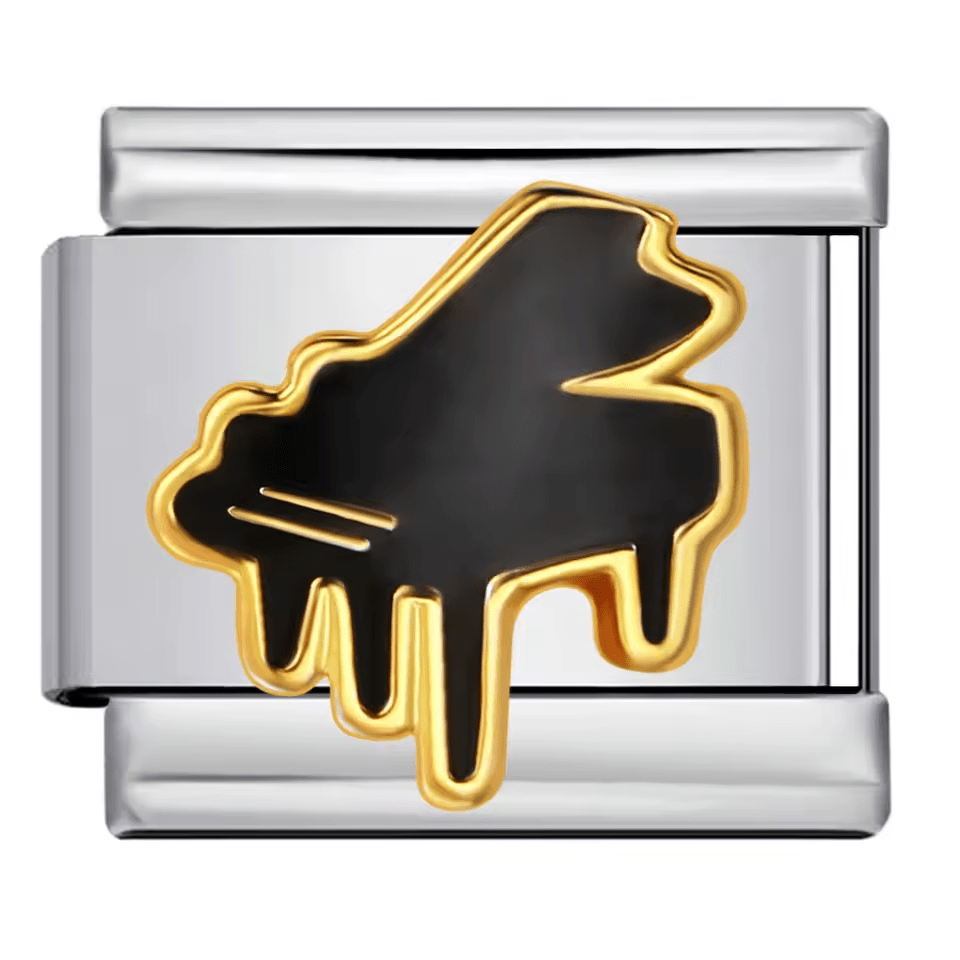 Piano silhouette Italian charm 9mm music instrument Italian charm