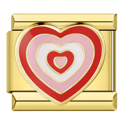 Pink heart charm for Italian charm bracelet
