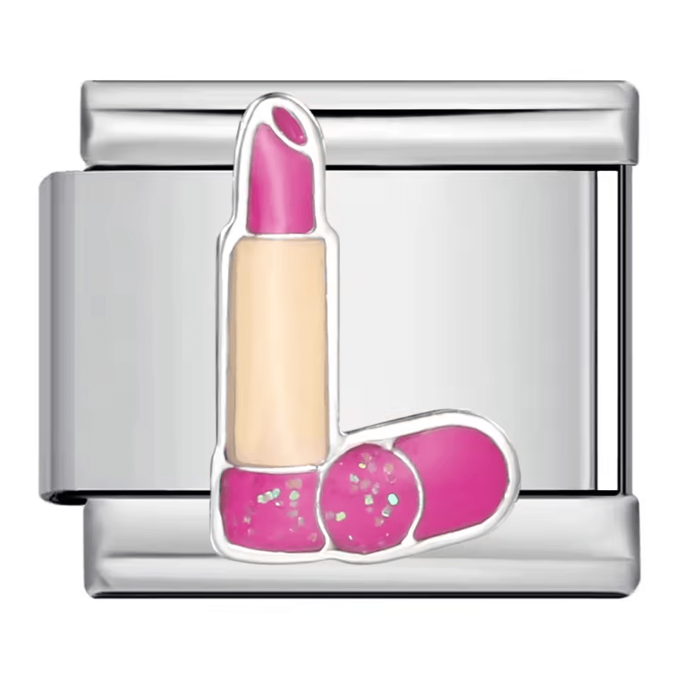 Pink lipstick beauty Italian charm 9mm
