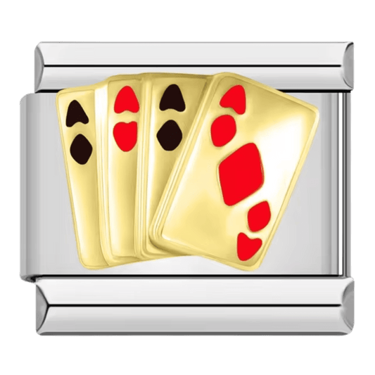 Playing cards 9mm Italian charm by Charmette compatible with all Italian charm bracelets