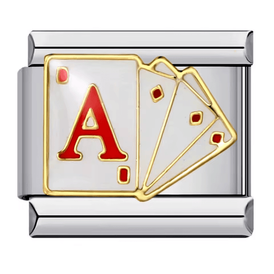 Poker ace playing cards Italian charm 9mm casino design