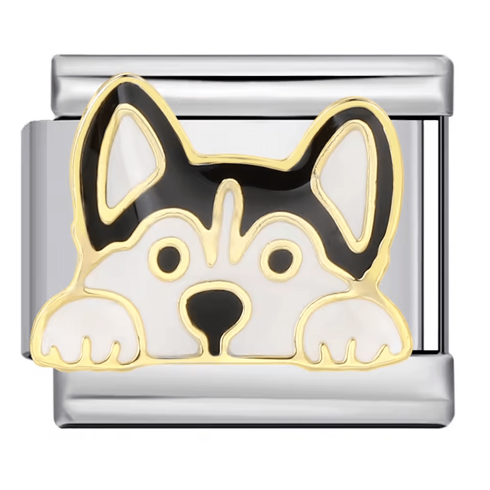 Puppy dog face Italian charm 9mm