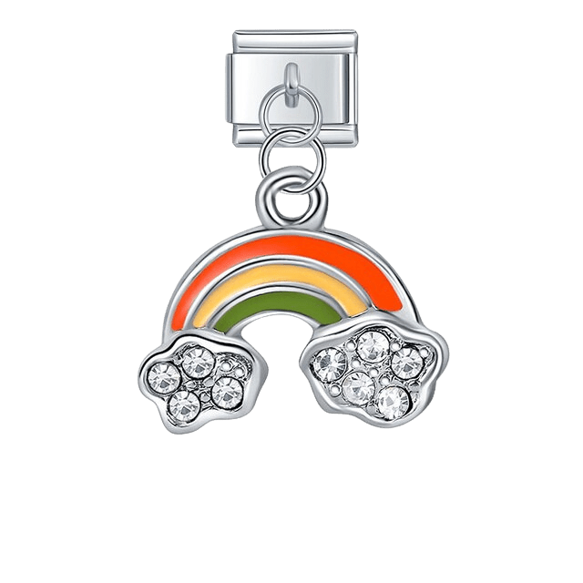 Rainbow cloud dangle Italian charm 9mm for Italian charm bracelet