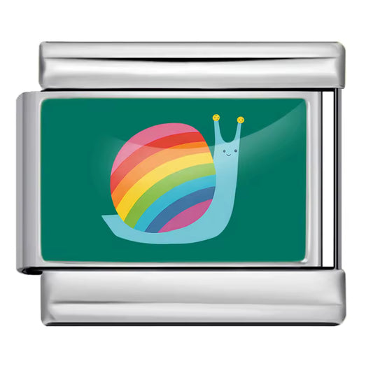 Rainbow snail Italian charm 9mm