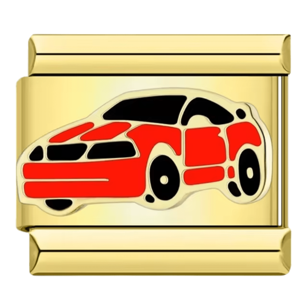 Retro hot rod Italian charm 9mm for classic Italian charm bracelets by Charmette