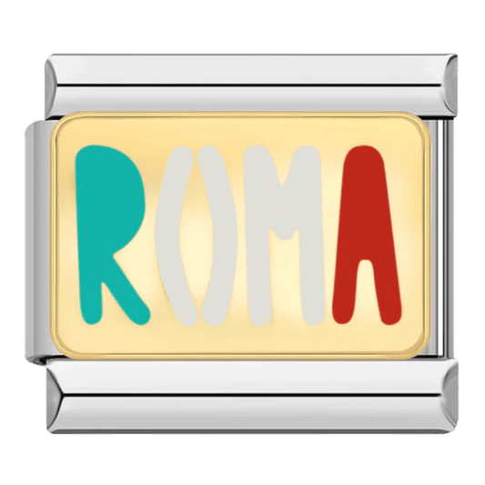 Roma travel destination Italian charm colorful lettering 9mm