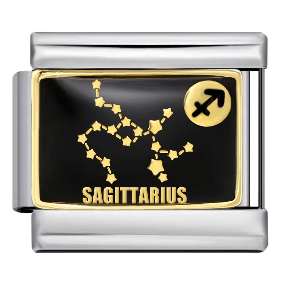 Sagittarius zodiac Italian charm 9mm with constellation design