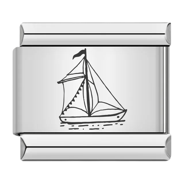 Sailboat Italian charm 9mm sailing charm for Italian charm bracelet