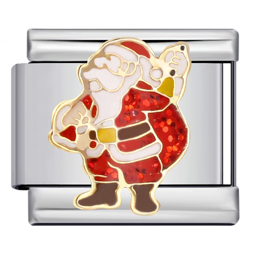 Santa Claus with presents Italian charm 9mm