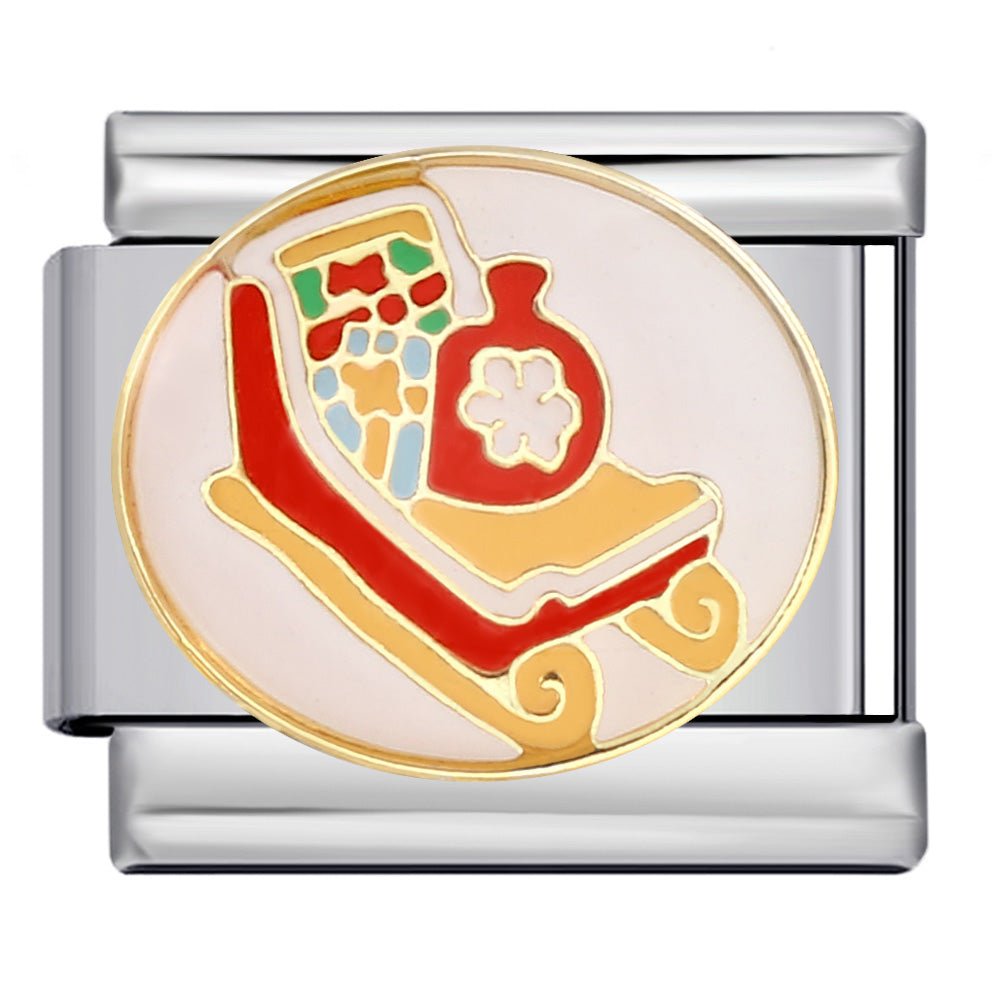 Santa’s sleigh Italian charm 9mm