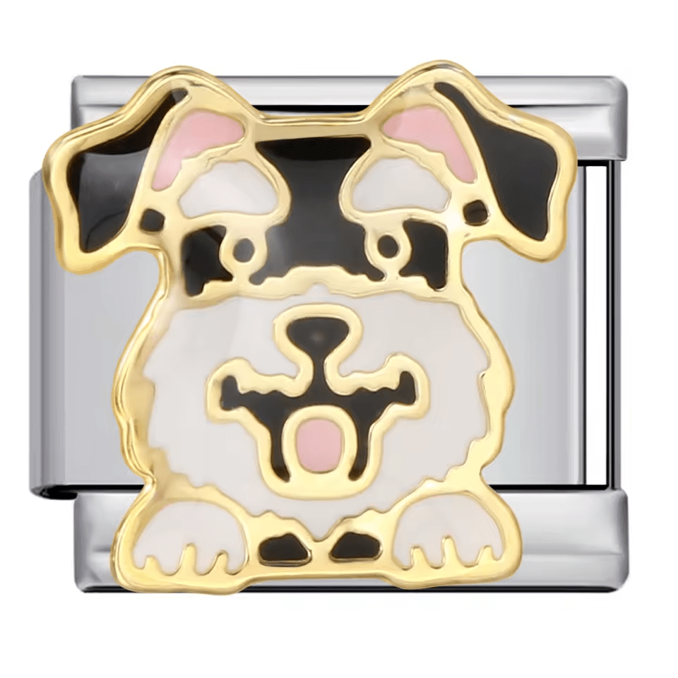 Schnauzer dog face Italian charm 9mm