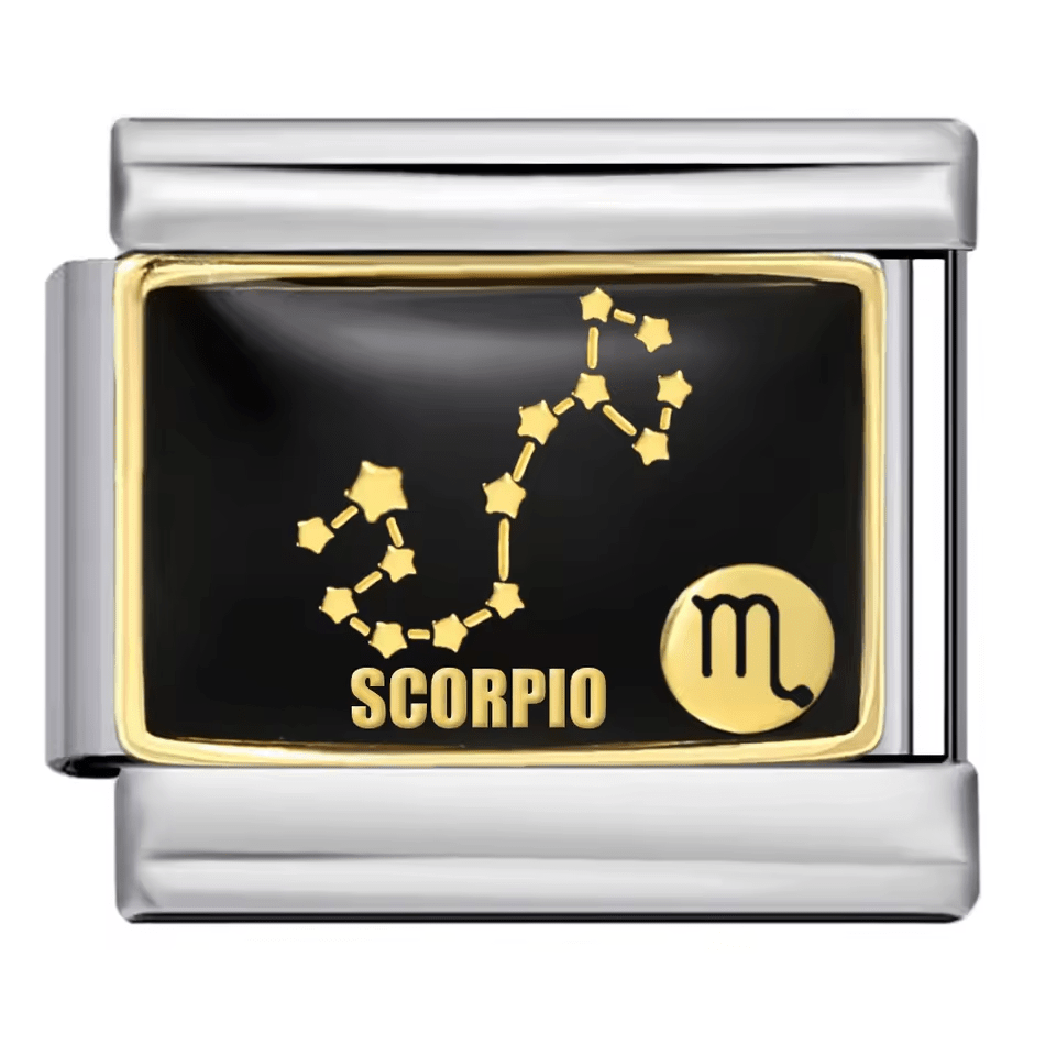Scorpio zodiac Italian charm 9mm with constellation design