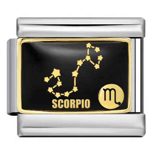 Scorpio zodiac Italian charm 9mm with constellation design