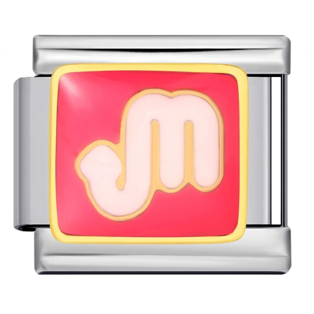 Scorpio zodiac symbol Italian charm 9mm red background astrology charm