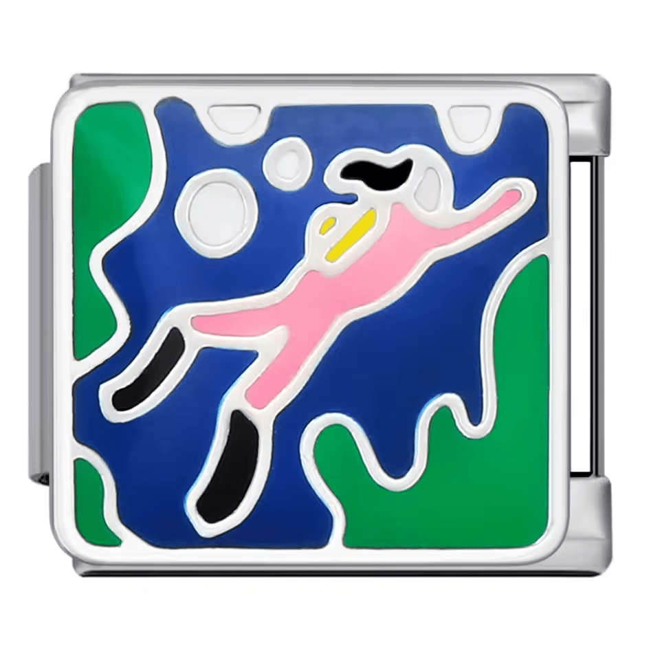 Scuba diver ocean Italian charm 9mm