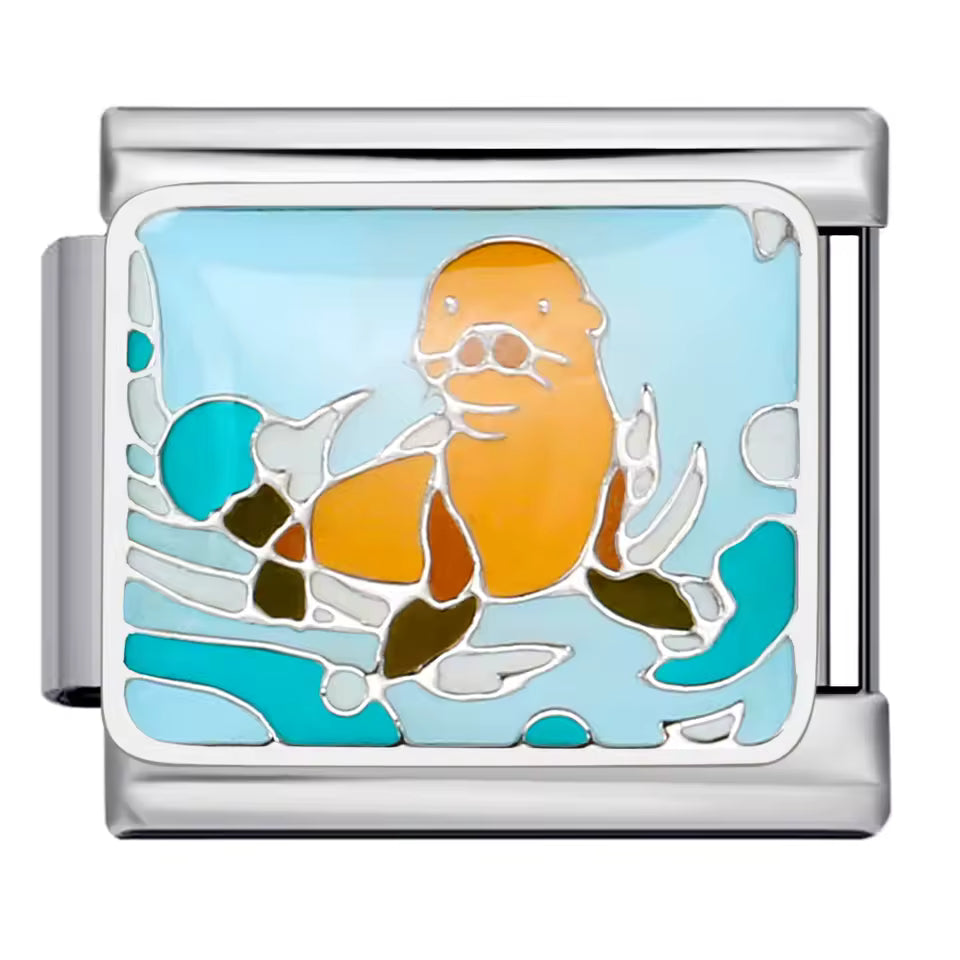 Sea otter ocean animal Italian charm 9mm