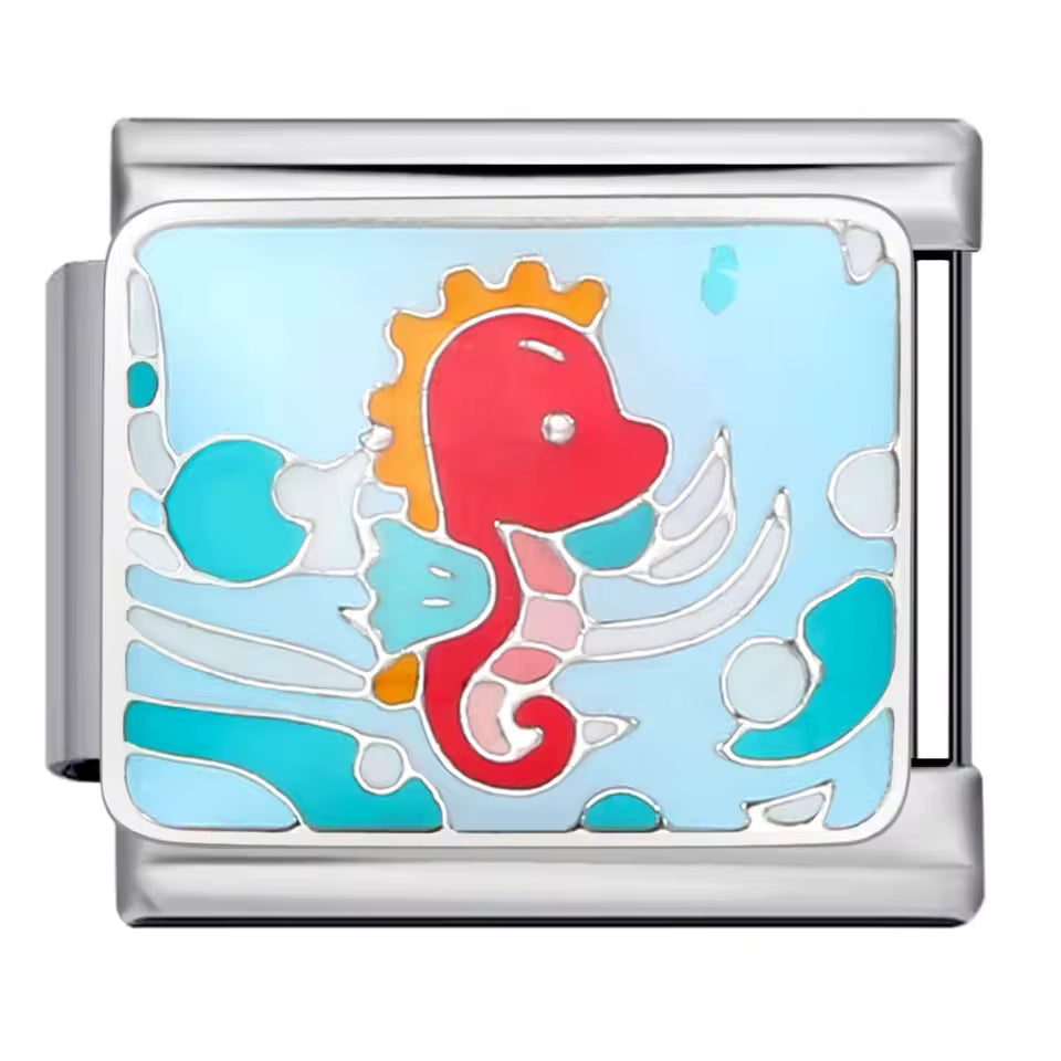 Seahorse ocean Italian charm 9mm