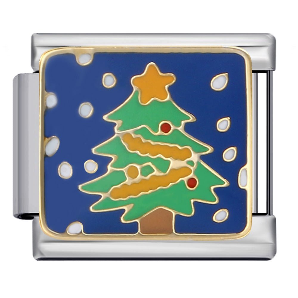Silent Night Christmas tree Italian charm 9mm