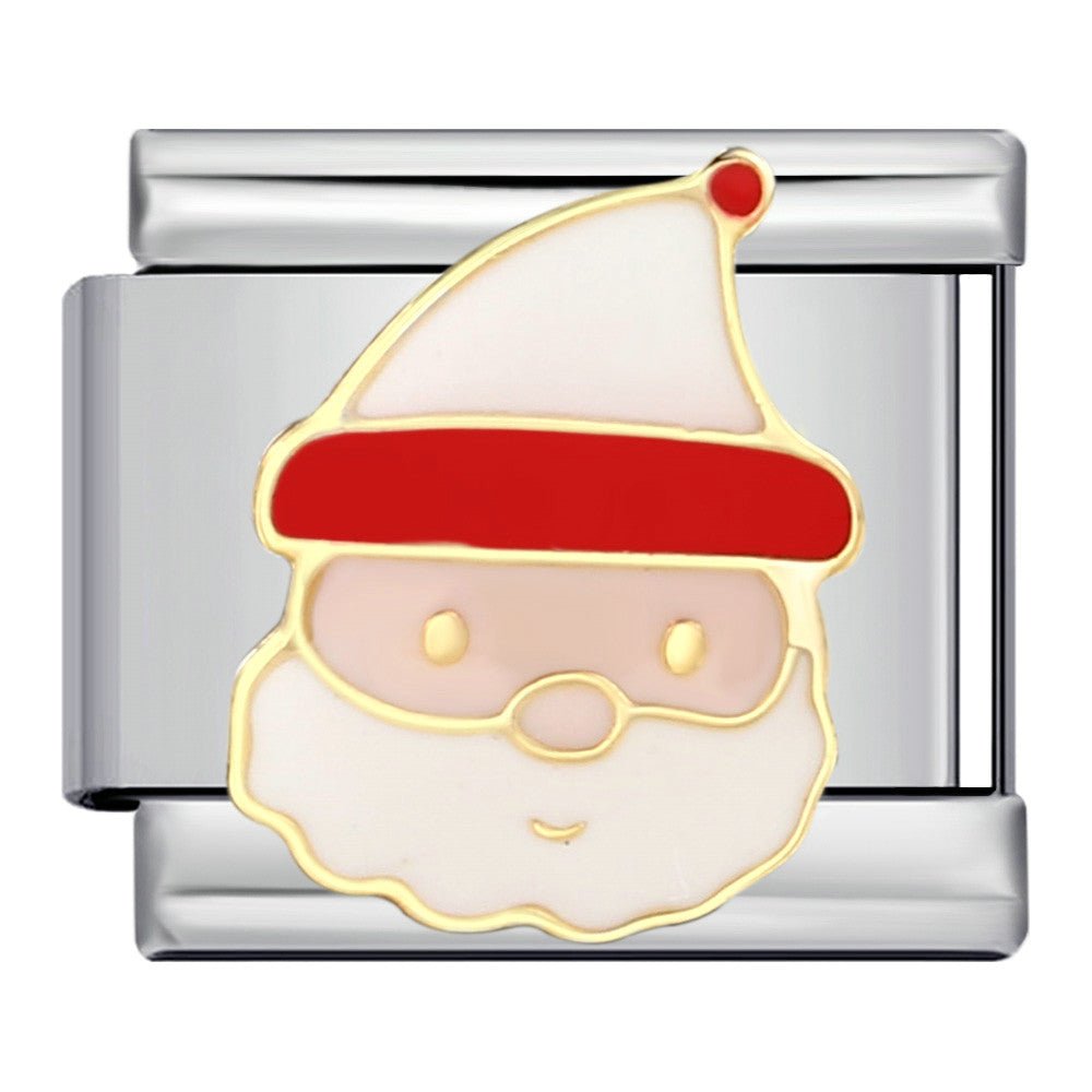 Silver Santa Claus Italian charm 9mm Silver