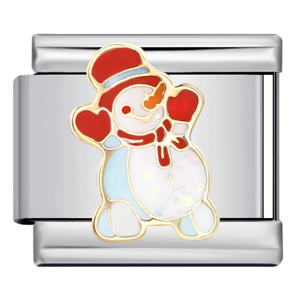 Silver Snowman Italian charm 9mm Silver
