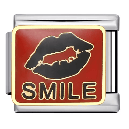 Smile Italian charm 9mm lips message design