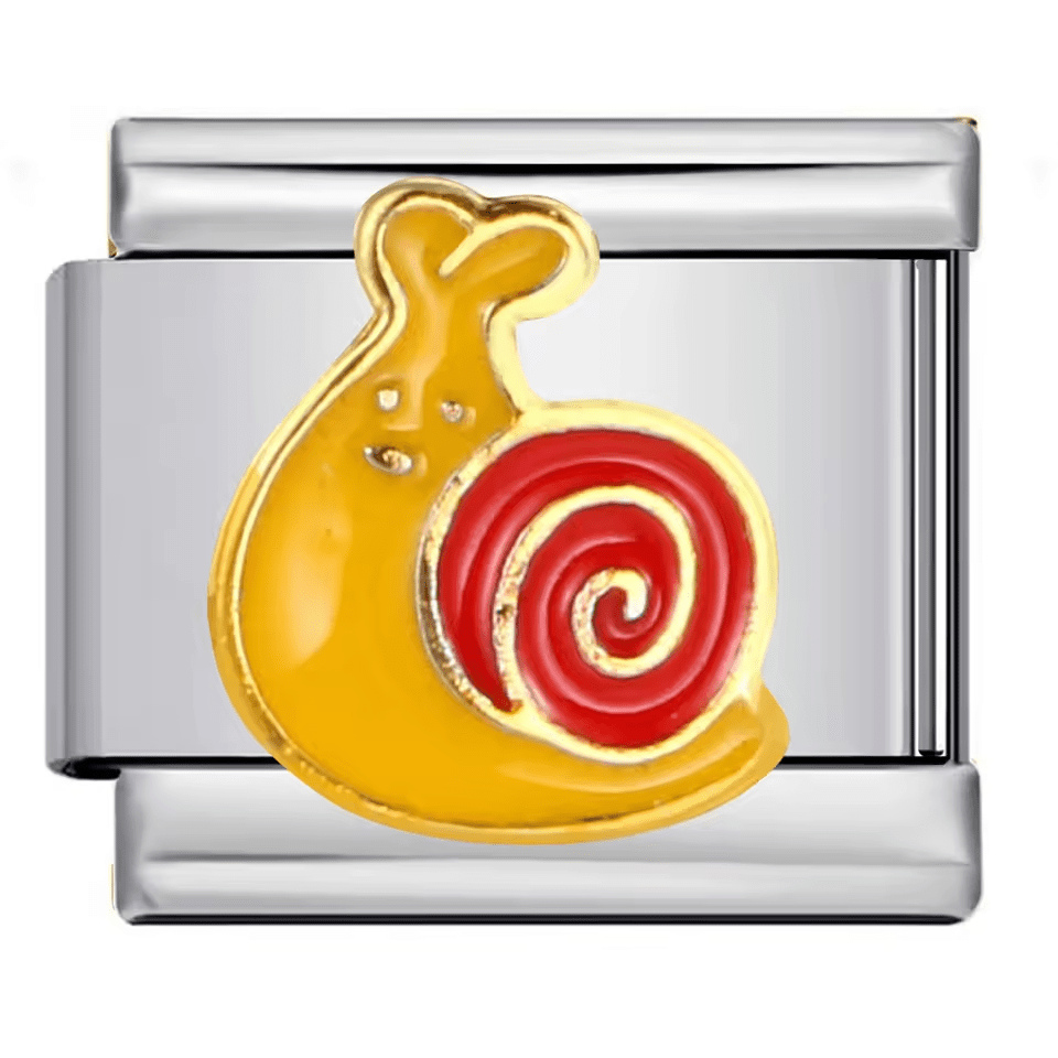 Snail Italian charm 9mm colorful snail with spiral shell