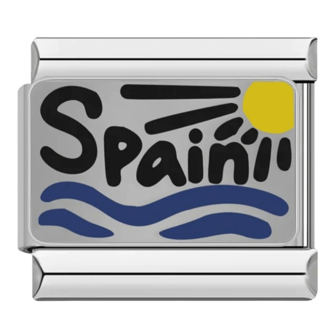 Spain travel destination Italian charm with sun and blue waves 9mm