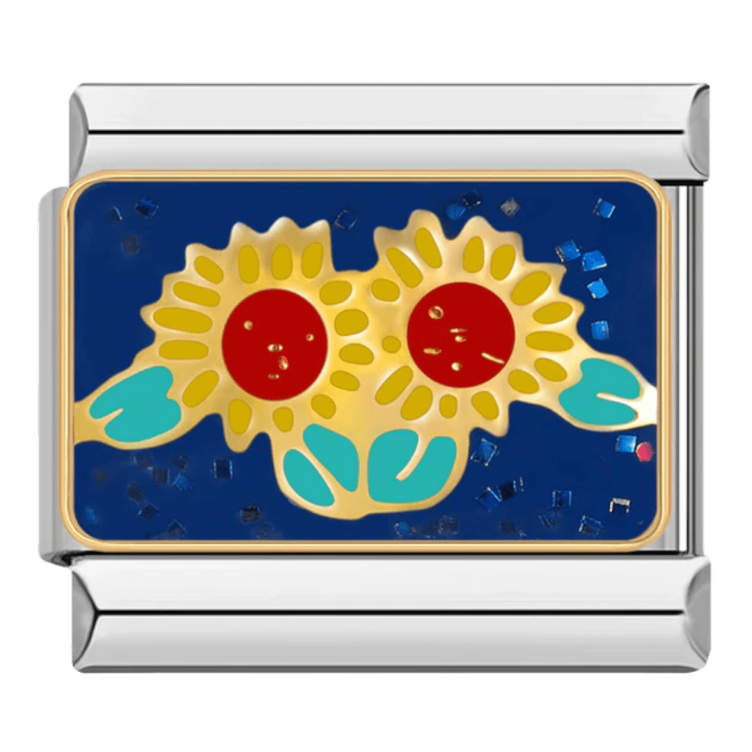 Sunflowers 9mm Italian charm by Charmette compatible with all Italian charm bracelets