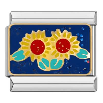 Sunflowers 9mm Italian charm by Charmette compatible with all Italian charm bracelets