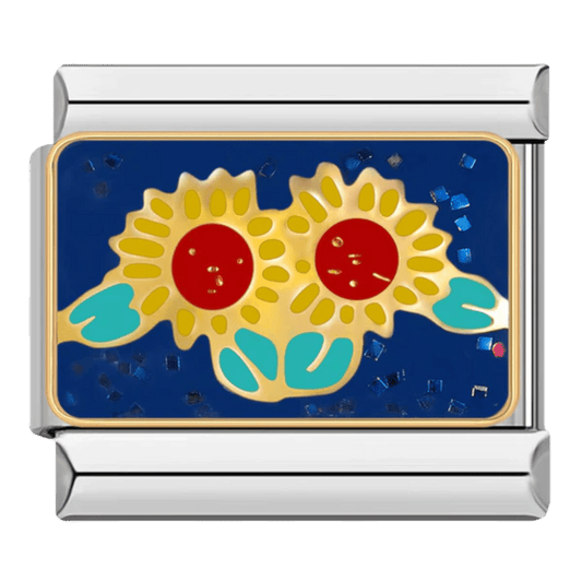 Sunflowers 9mm Italian charm by Charmette compatible with all Italian charm bracelets