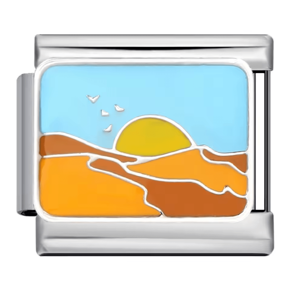 Sunrise landscape Italian charm 9mm nature scene Italian charm link