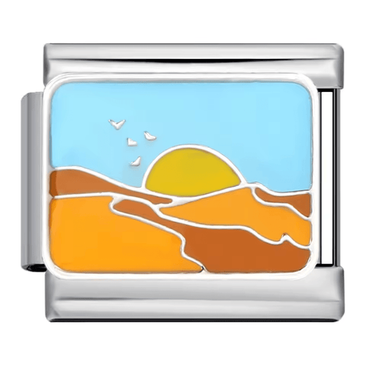 Sunrise landscape Italian charm 9mm nature scene Italian charm link