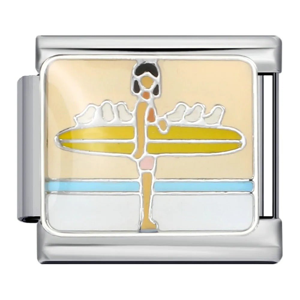 Surfer Italian charm 9mm beach bracelet link