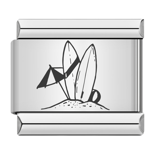 Surfing Italian charm 9mm surfboard beach charm for Italian charm bracelet