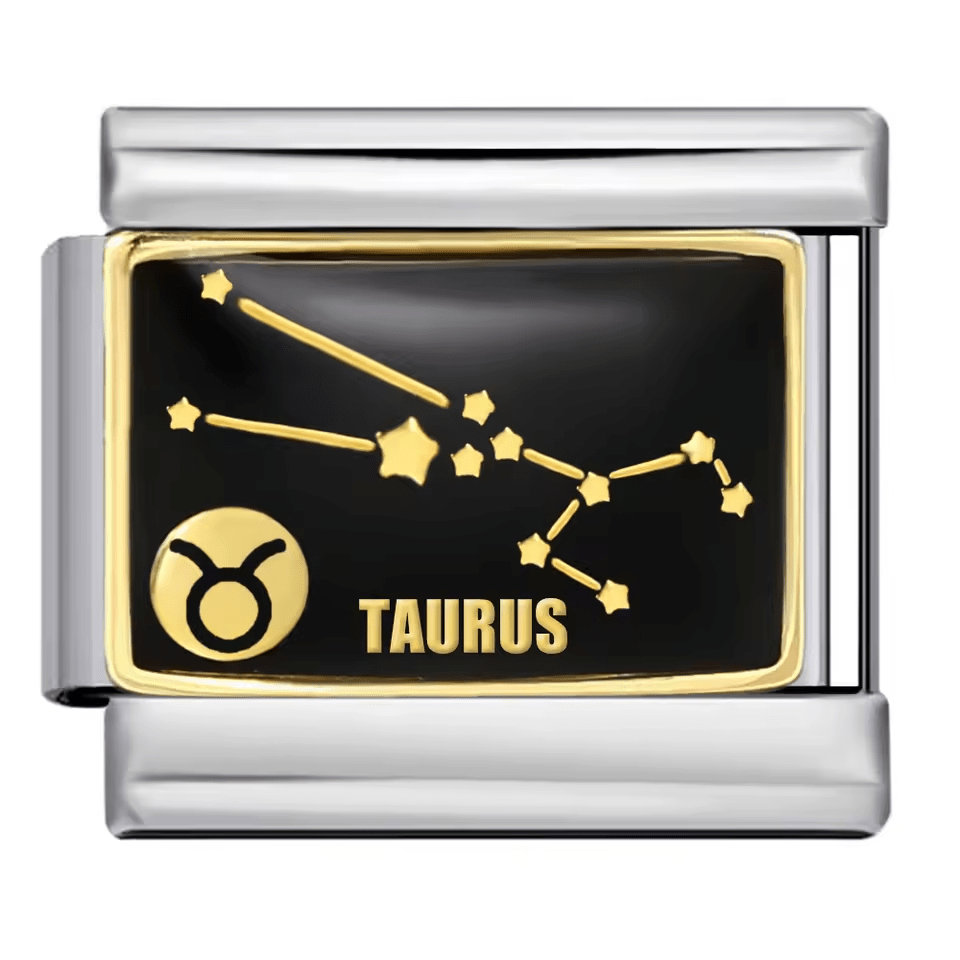 Taurus zodiac Italian charm 9mm with constellation design