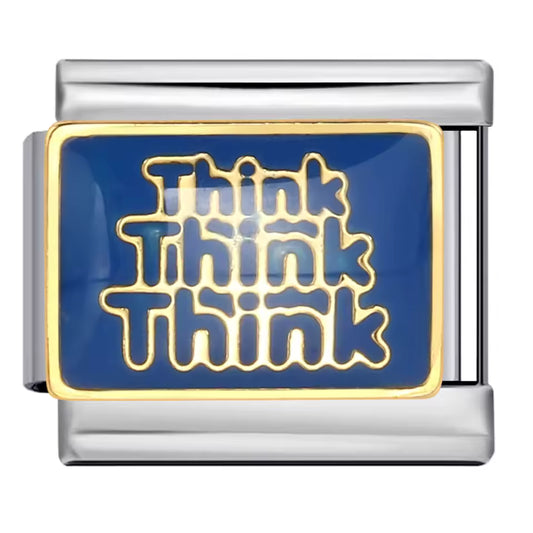 Think Think Think blue thinker Italian charm 9mm
