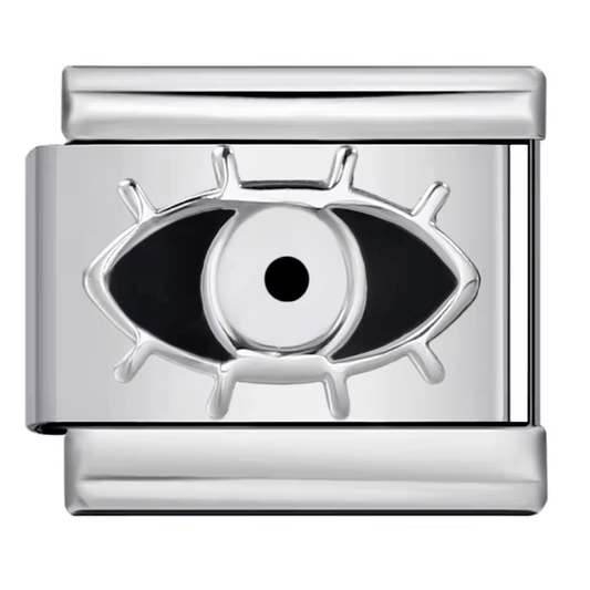 Third eye Italian charm 9mm black and white eye design
