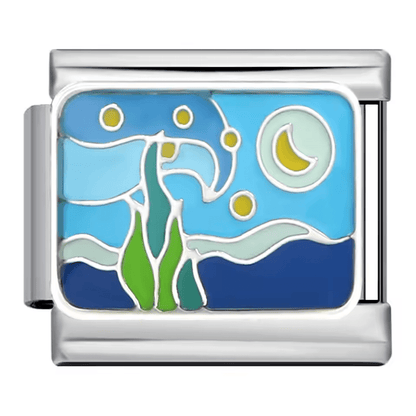 Underwater ocean scene Italian charm 9mm sea life themed Italian charm link