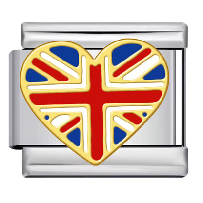 United Kingdom heart flag Italian charm 9mm