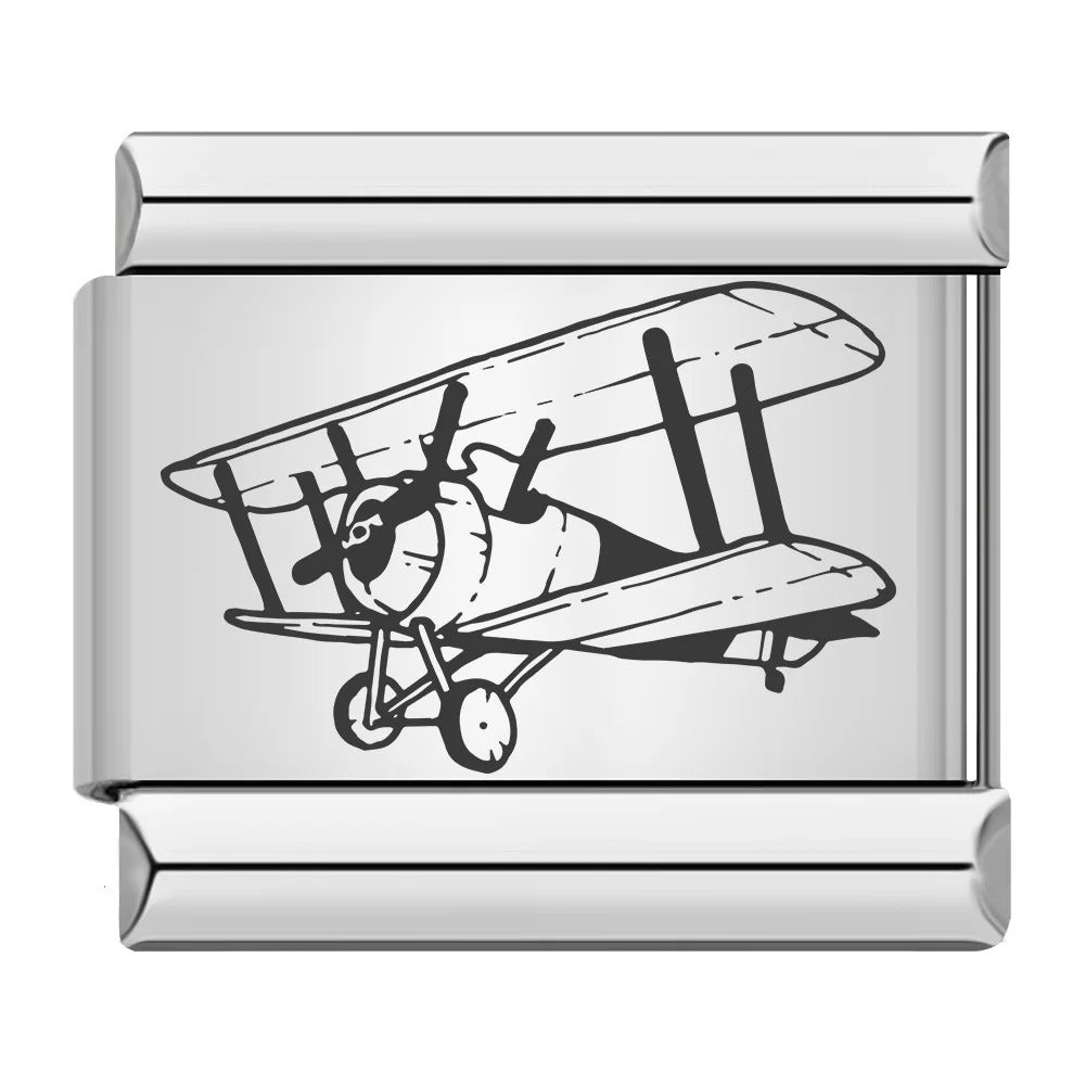 Vintage propeller airplane Italian charm 9mm