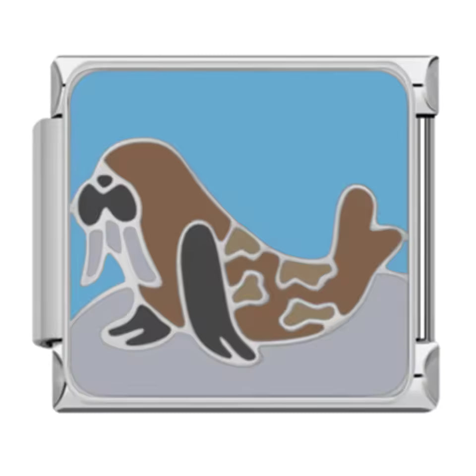 Walrus ocean animal Italian charm 9mm