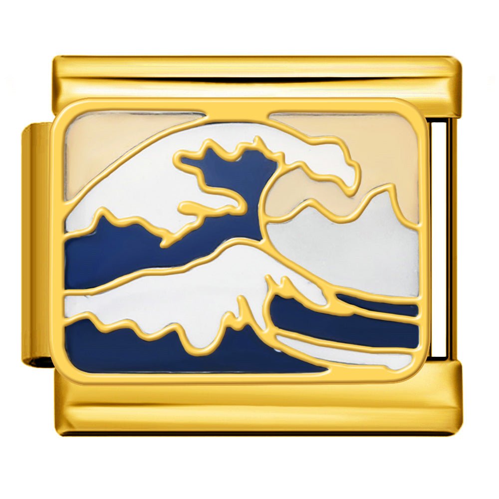 Waves charm compatible with Charmette Italian charm bracelets