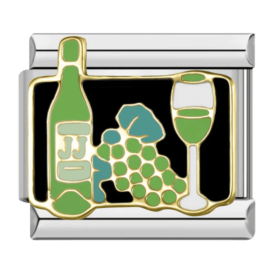 Wine and dine 9mm Italian charm by Charmette compatible with all Italian charm bracelets