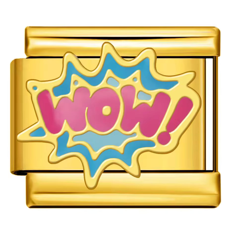 Wow Italian charm 9mm Gold