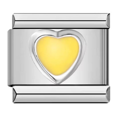 Yellow heart Italian charm 9mm
