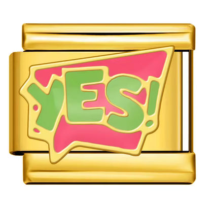 Yes Italian charm 9mm Gold