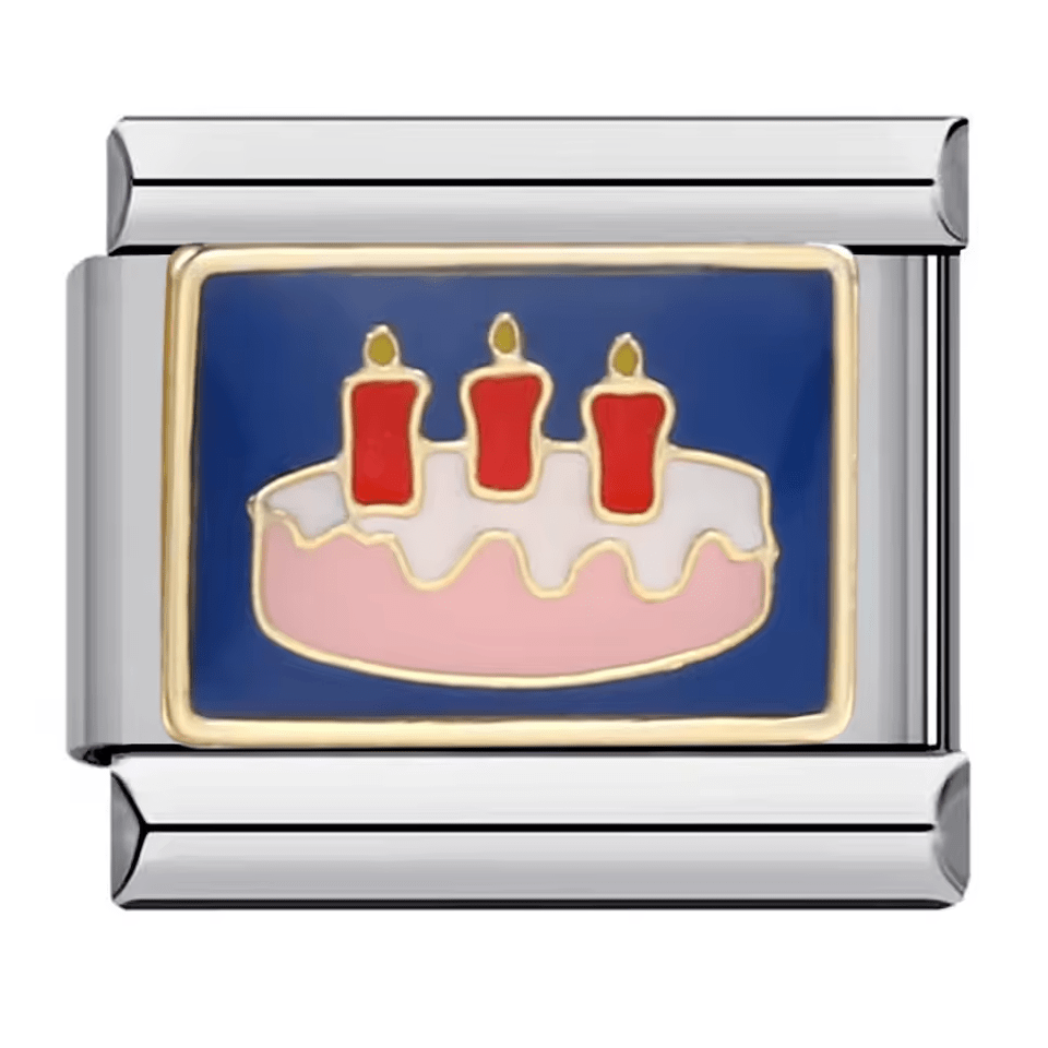 birthday cake Italian charm 9mm bracelet link