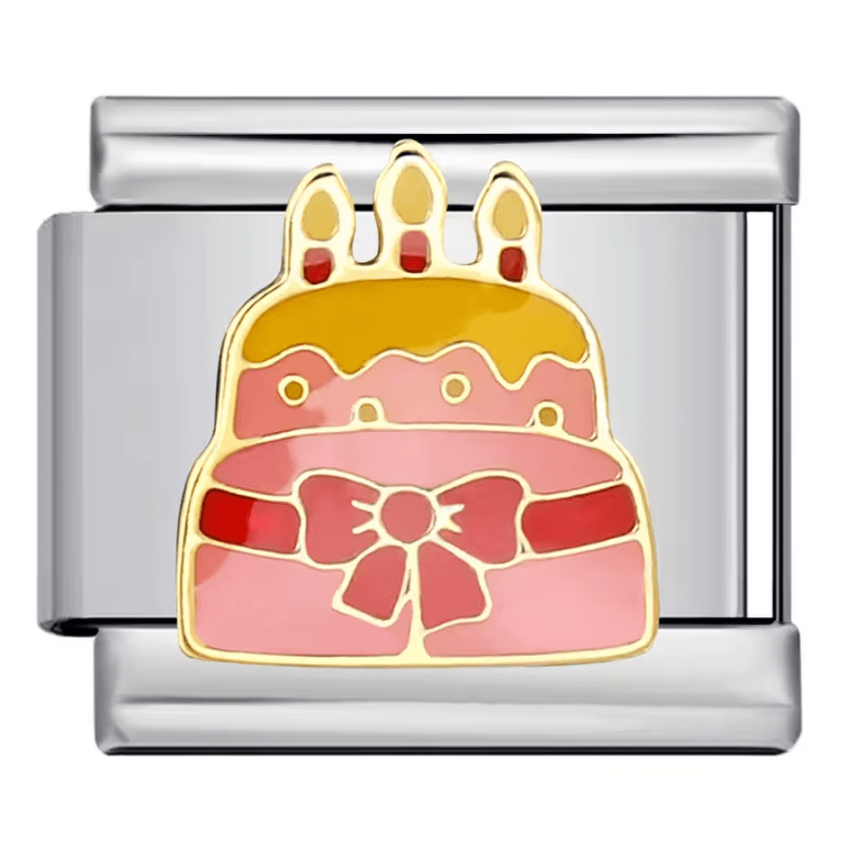 birthday cake bow Italian charm 9mm bracelet link