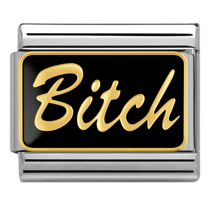 bitch text Italian charm 9mm bracelet link