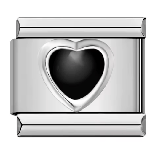Black Heart - – Italian Charm Bracelet by Charmette